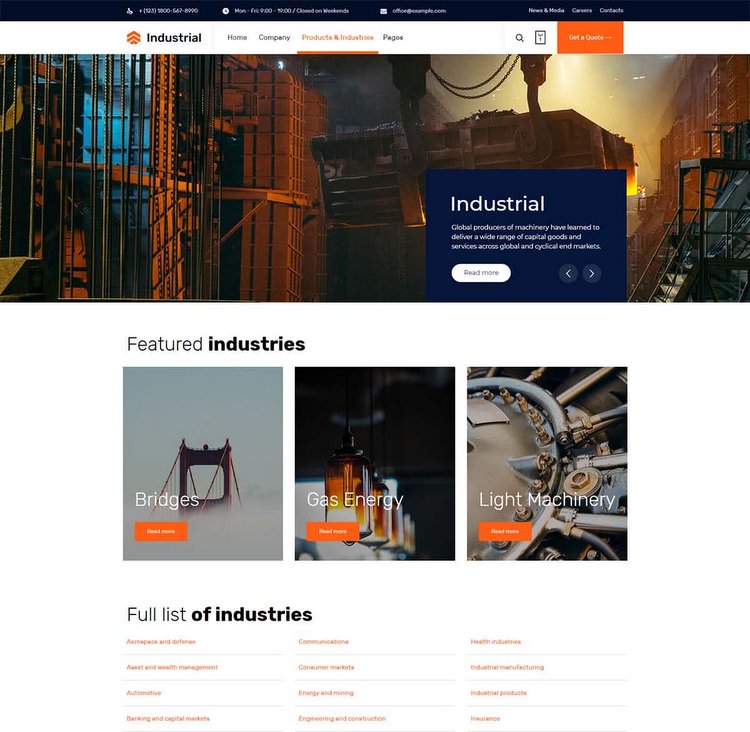 Nex Factory Industrial Manufacturing WP Theme