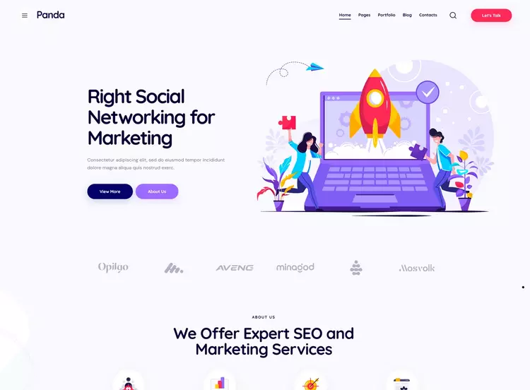 Panda Creative Marketing Agency WordPress Theme