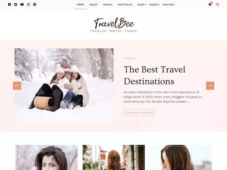 Travelbee Free Travel WordPress Theme 