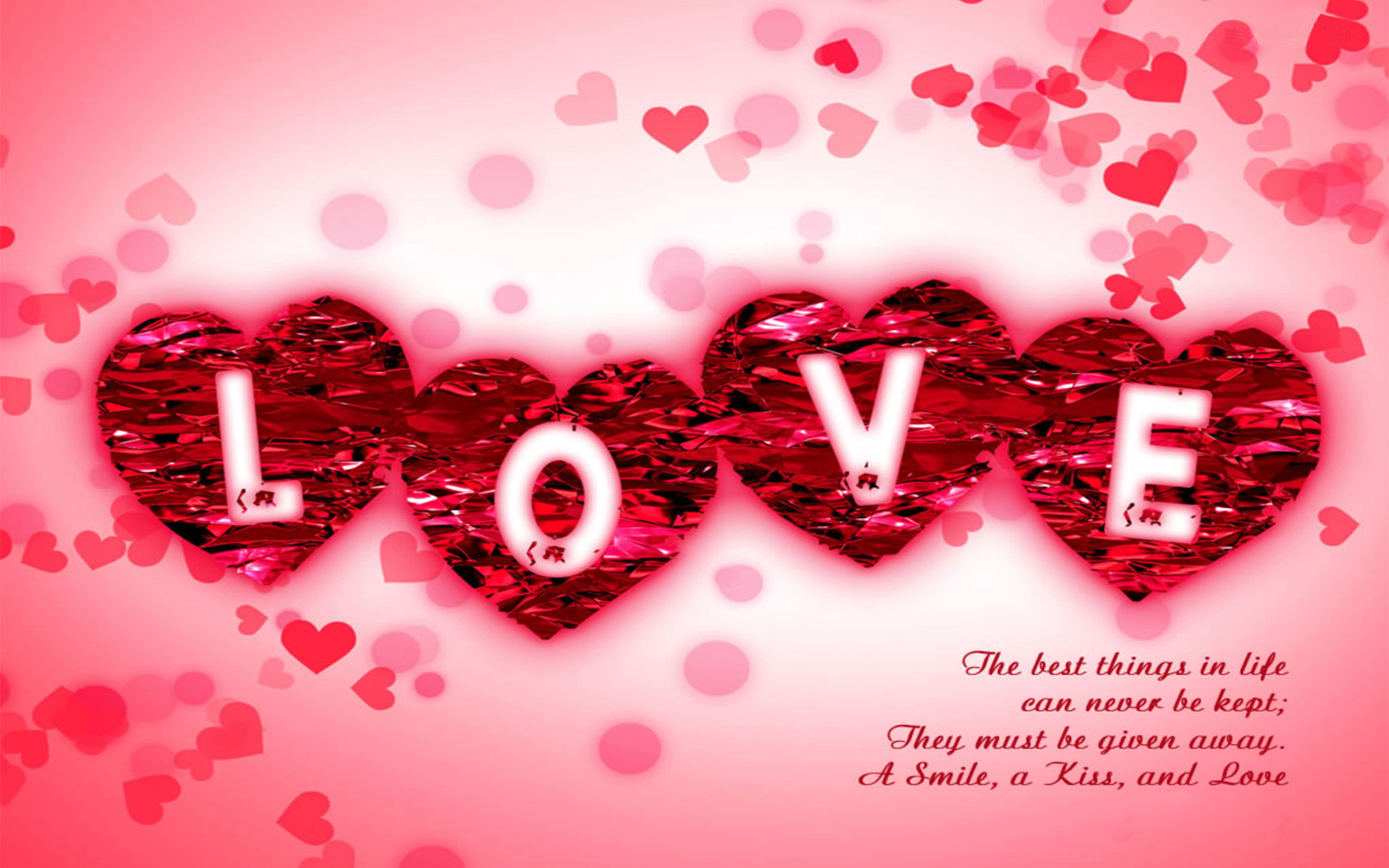 Love Message Pink Desktop Wallpaper