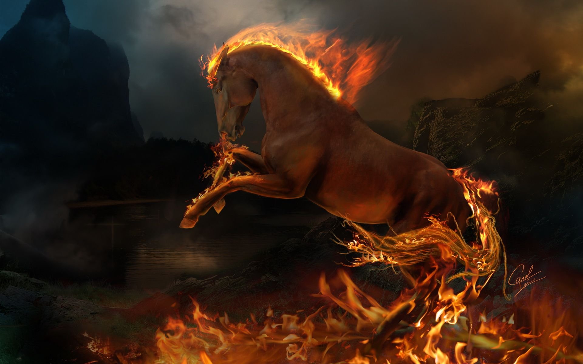 Fire Horse HD Wallpaper 1920x1200