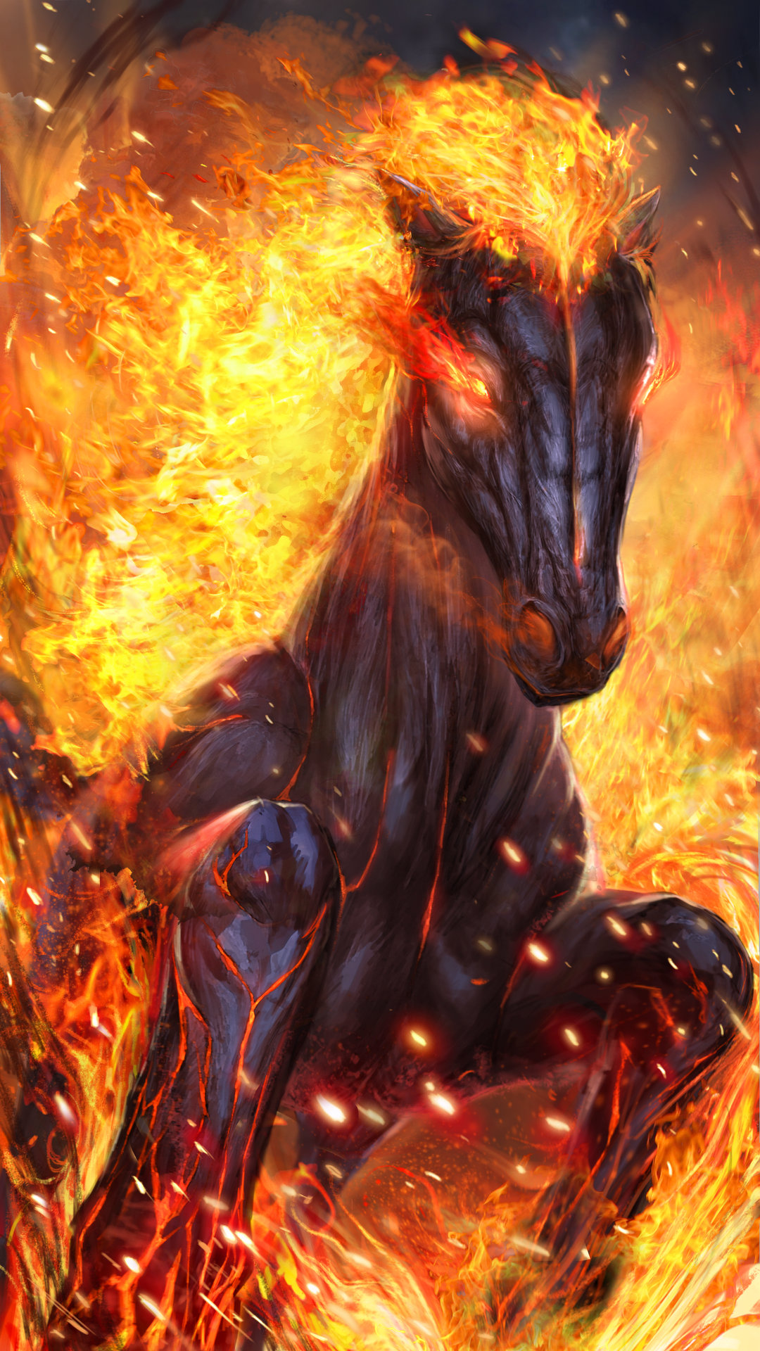 Fire Horse iPhone Wallpaper 