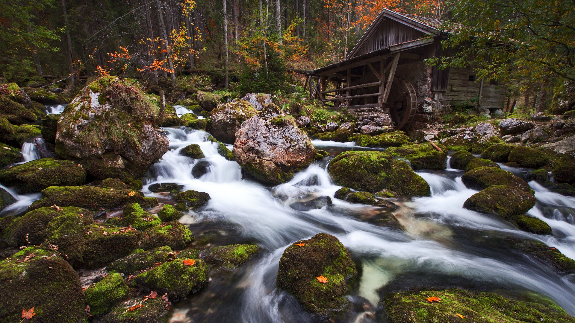 Gollinger Mill Austria Waterscapes Background