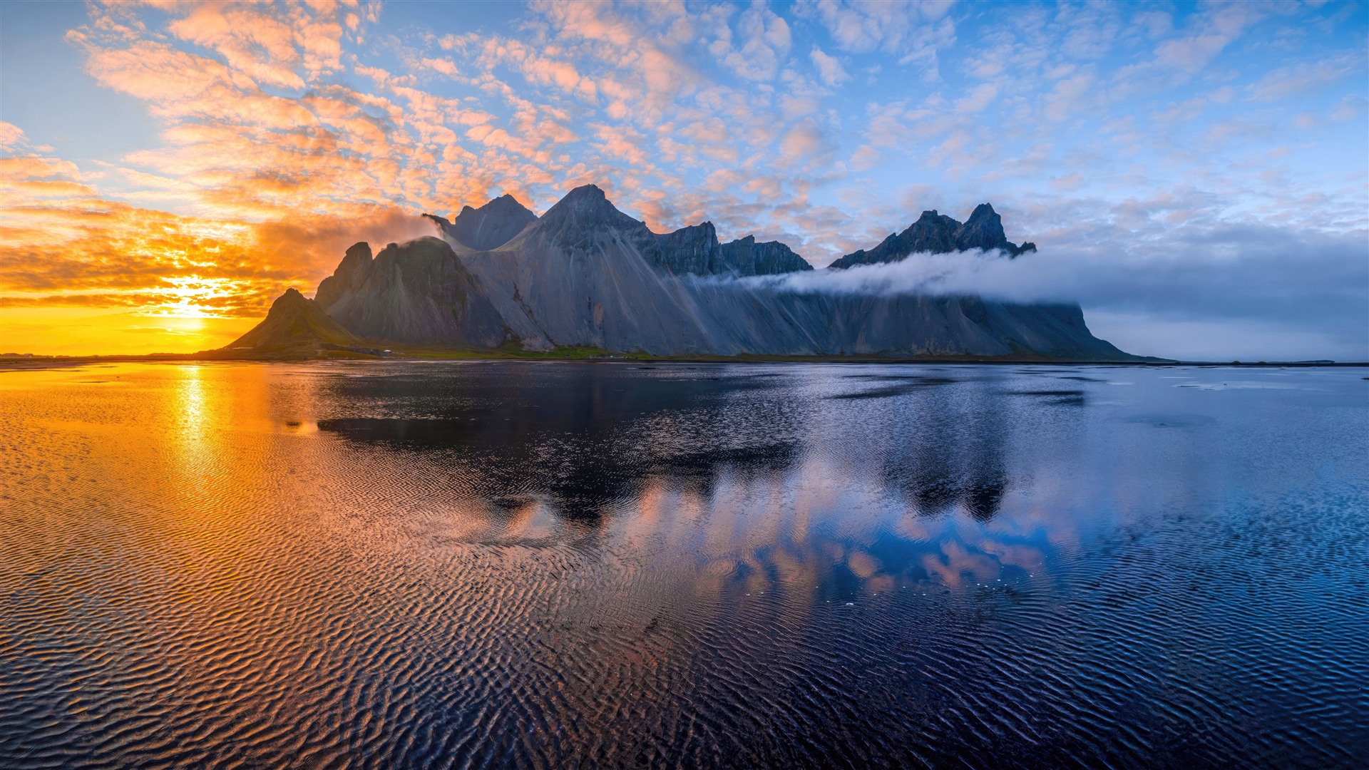 Landscape Reflection Mount Sea Sunlight Iceland