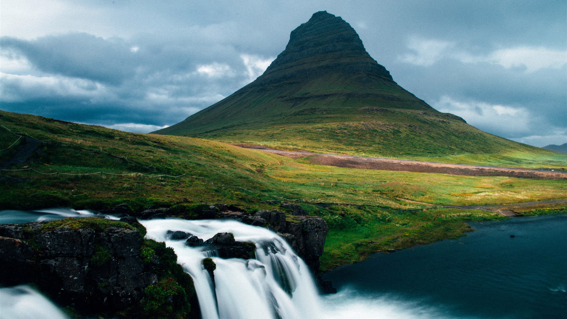 River Summer Kirkjufellsfoss Grundarfjordur Iceland Wallpaper 1920x1080 