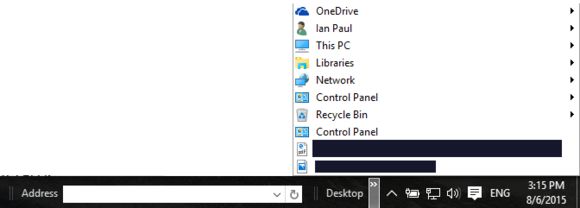windows 10 toolbar taskbar