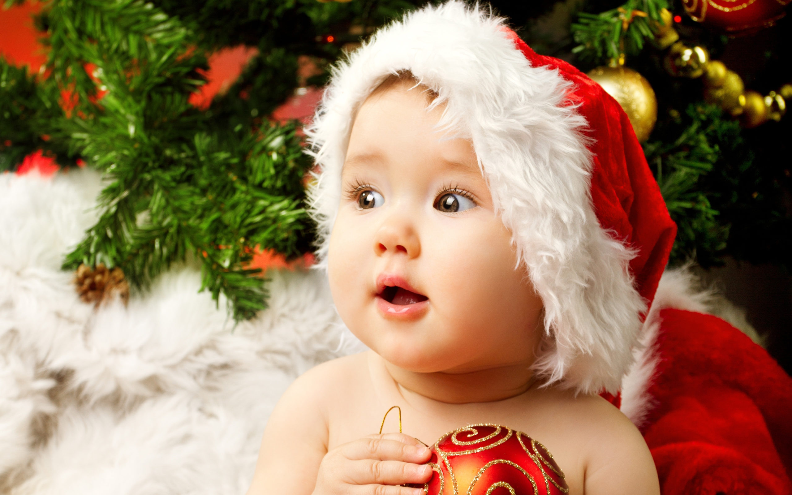 Cute Adorable Baby Santa High-Resolution HD Wallpaper for your Desktop