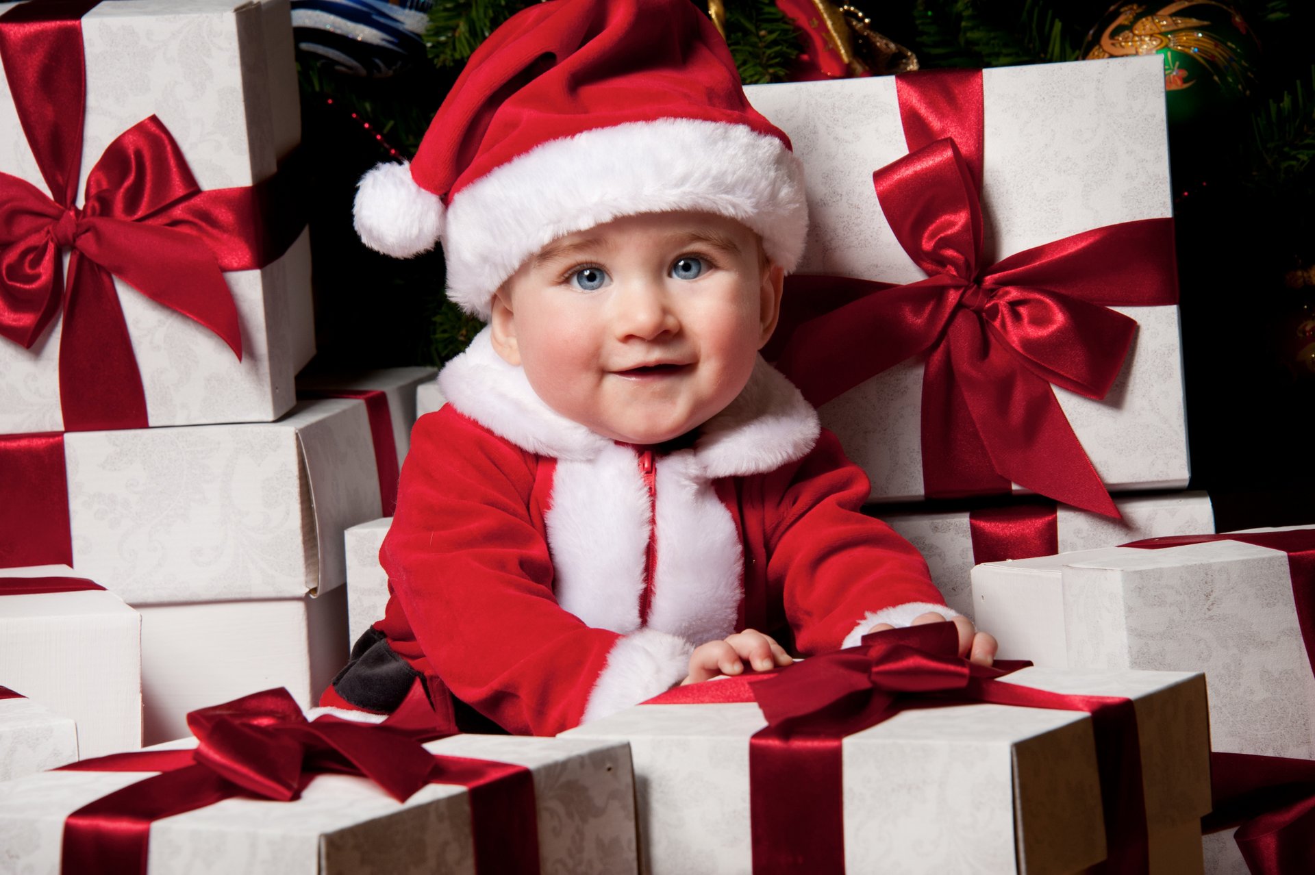 Santa baby gets lot of gifts