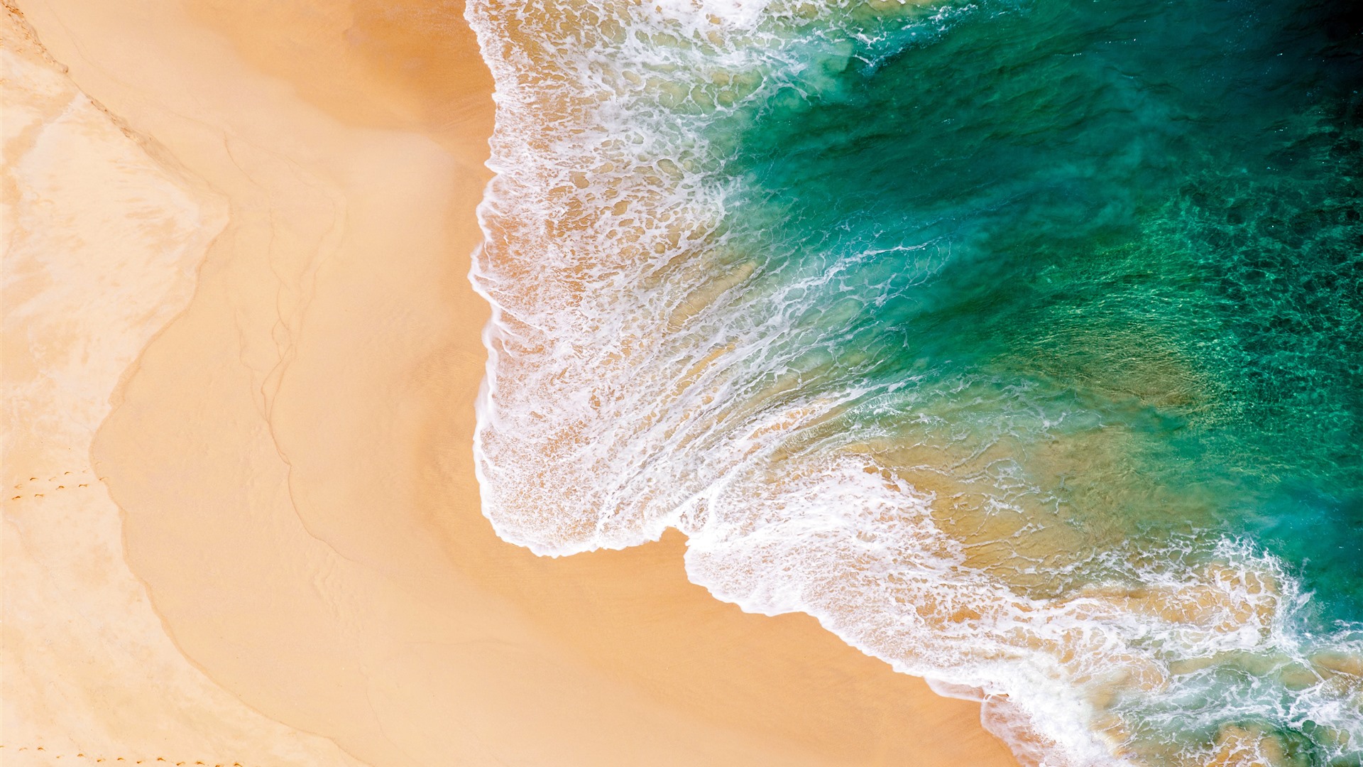 Aerial Photo Wave Ocean Kelingking Beach in Indonesia 