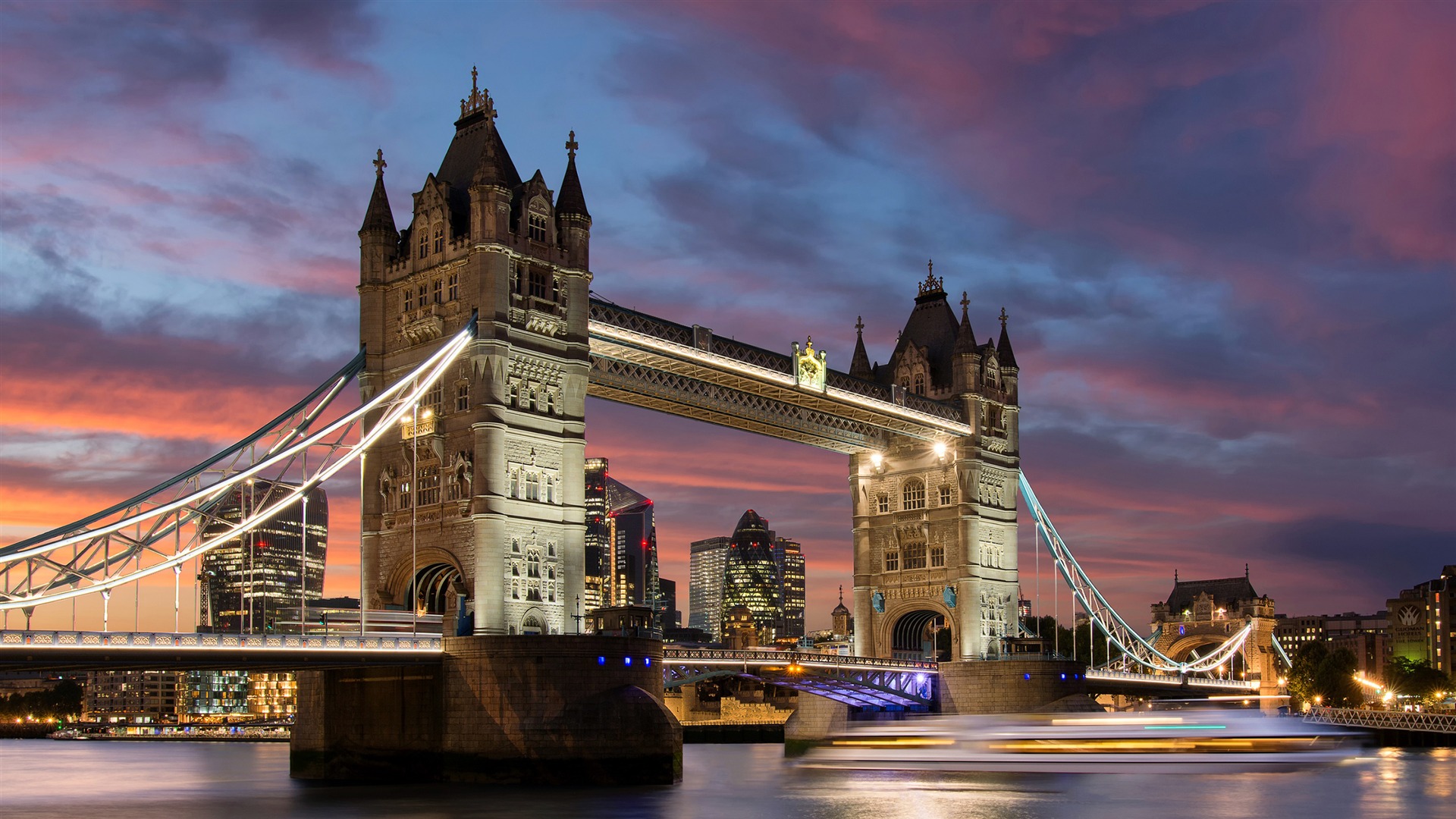 London Tower Bridge Sunset Night Lighting
