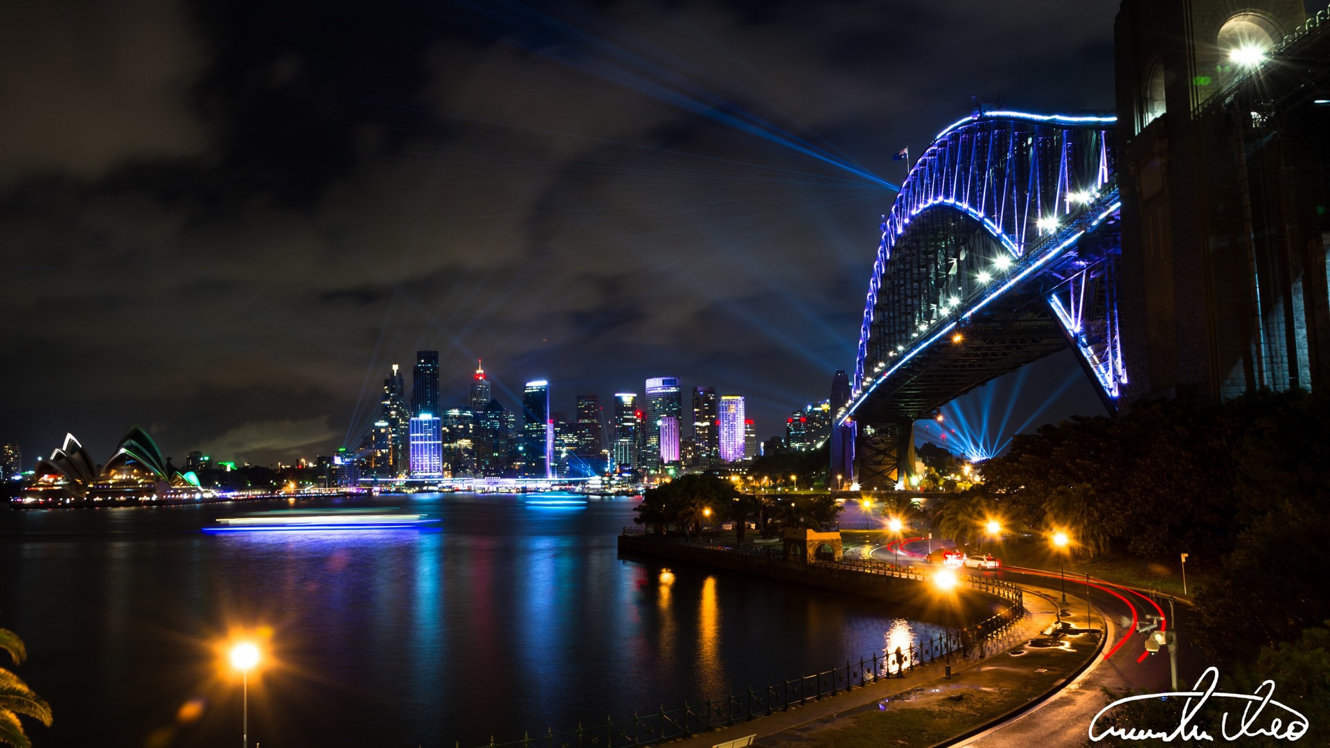 Sydney Harbor Bridge Australia Night illumination Photography