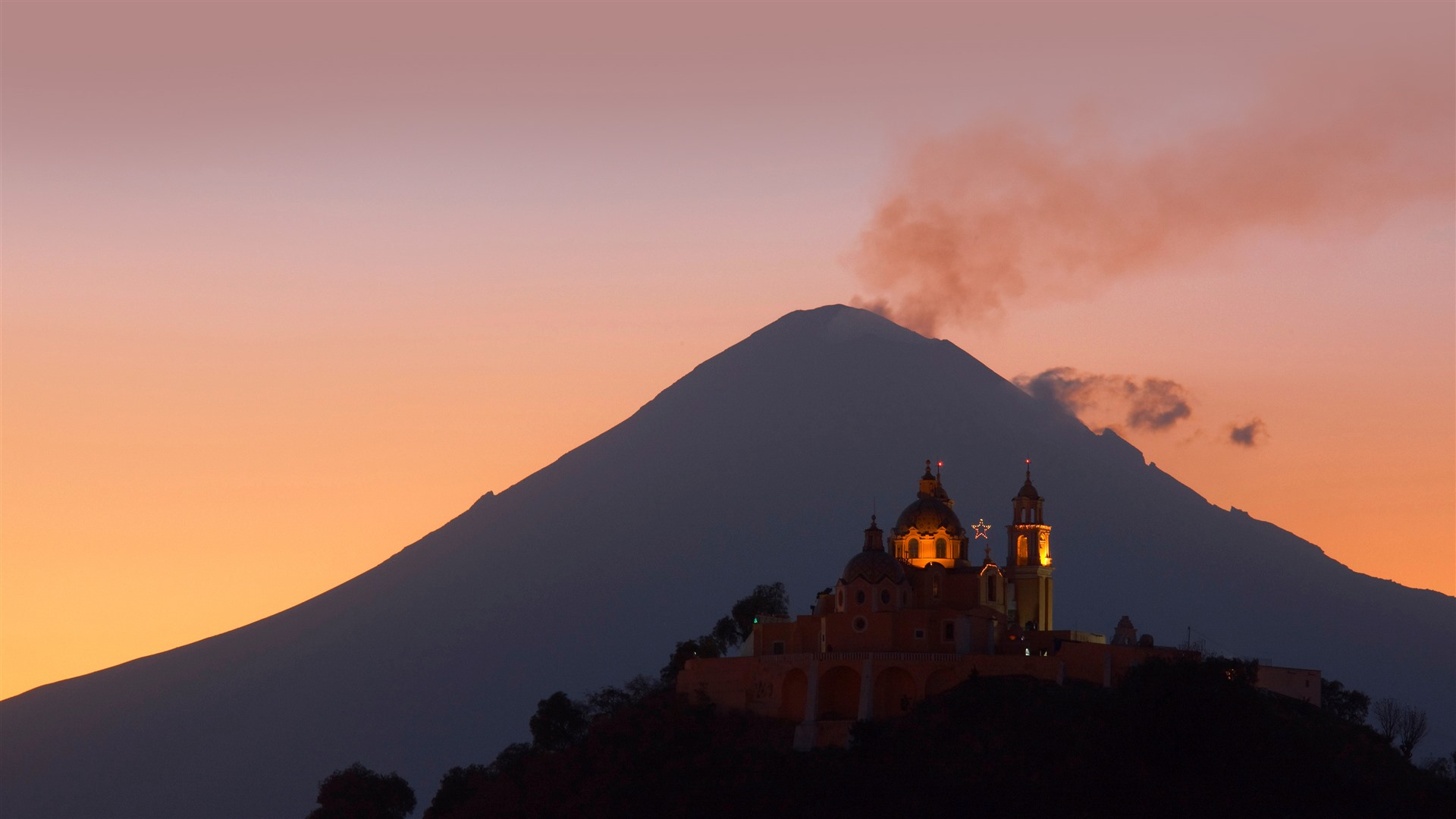 Popocatepetl Church Puebla Mexico HD Wallpaper 1920x1080 