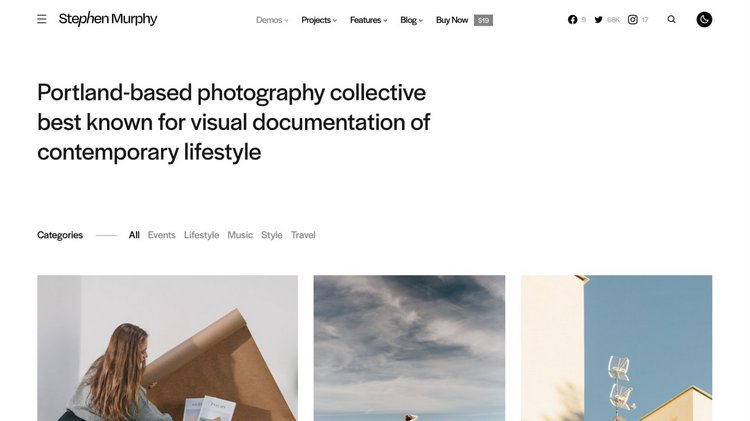 Astia Minimal Portfolio WordPress Theme for Photographers