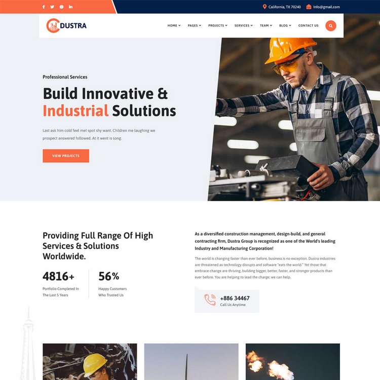 Dustra Factory Industrial WordPress Theme