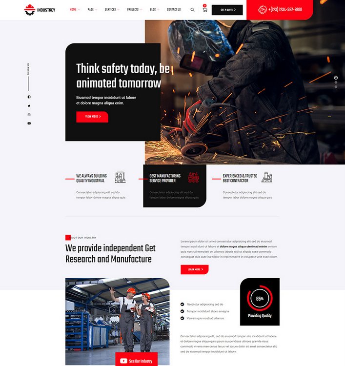 Industrey Manufacturing WordPress Theme