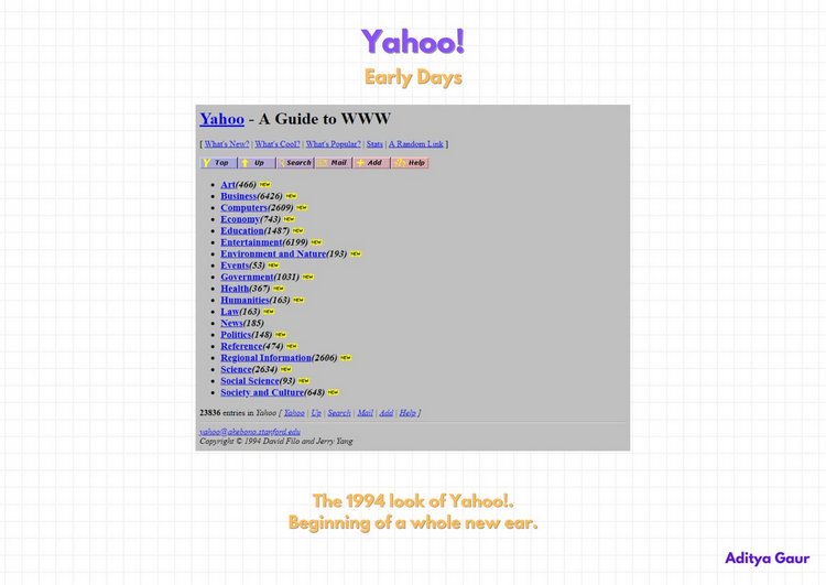 Yahoo early days screenshot