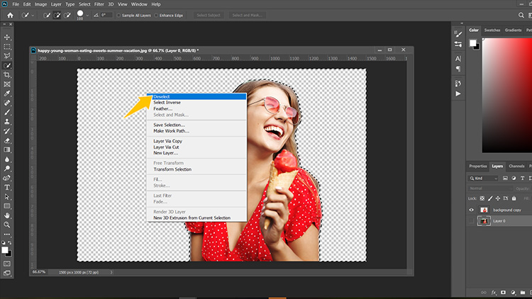 right click deselect