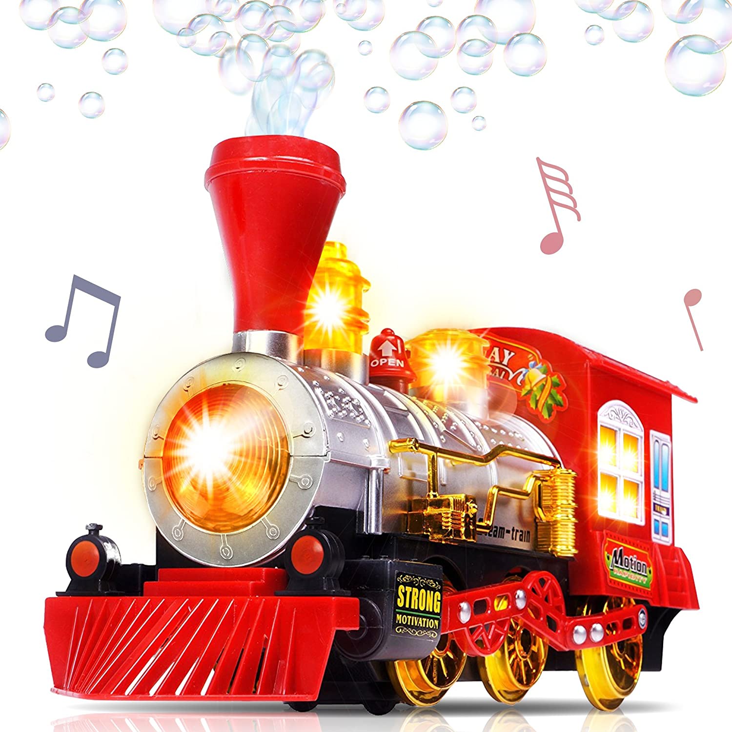 ArtCreativity Bubble Blowing Toy Train with Lights and Sounds