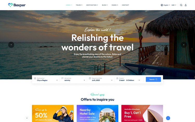 Bexper Travel Tour Booking WordPress Theme